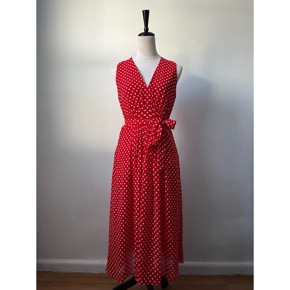 Anne Klein Dot-Print Pleated A-Line Dress - Picture 4 of 6